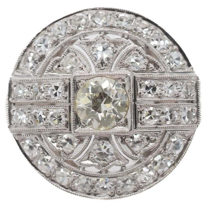 CIRCA 1920er Jahre Platin Alter europäischer Brillantdiamant  Ring