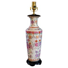 Circa 1920s Porcelain Famille Rose Vase Lamp
