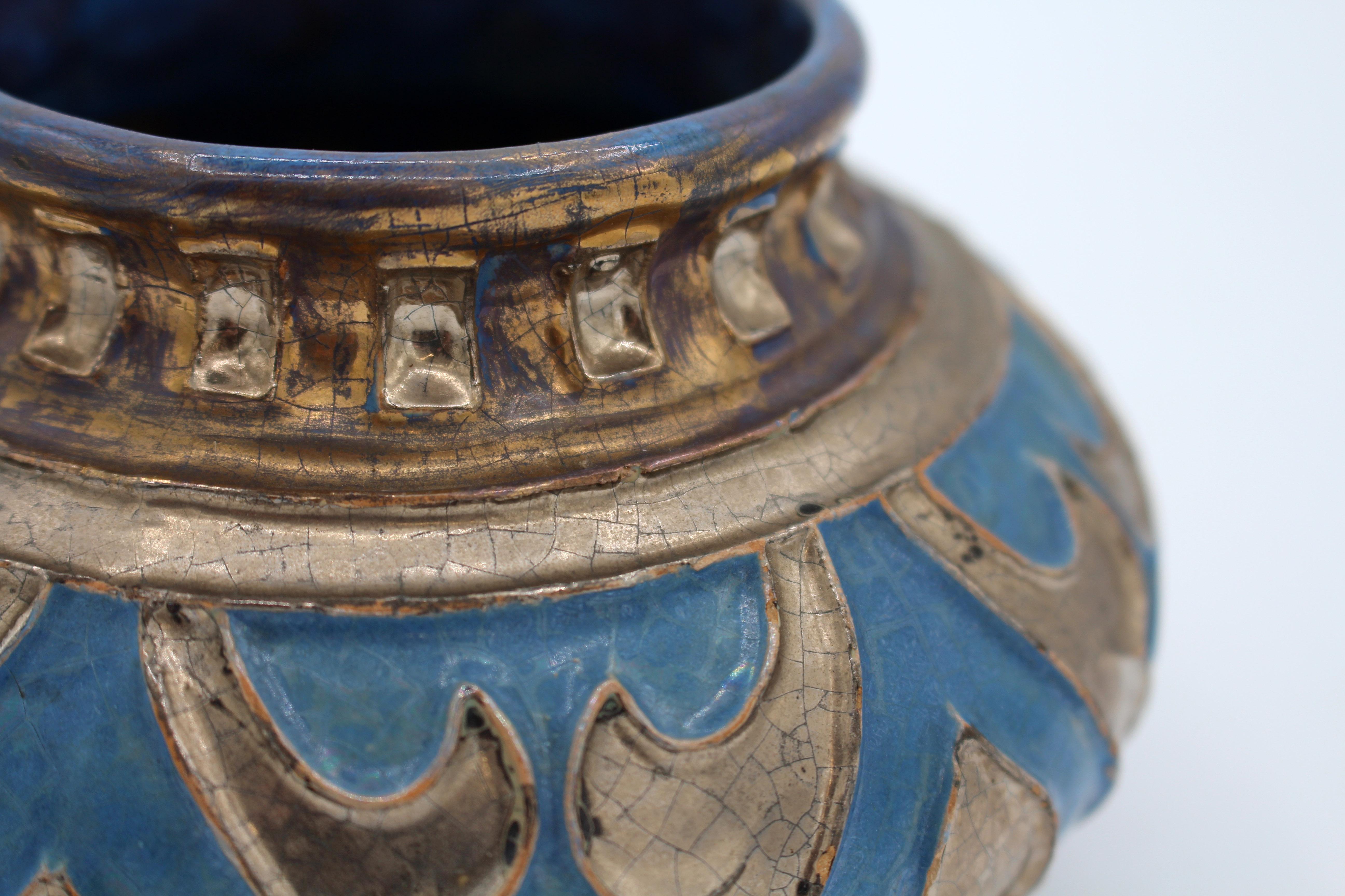 Vase bas en poterie des années 1920 par Daniel Zuloaga Boneta Bon état - En vente à Chapel Hill, NC