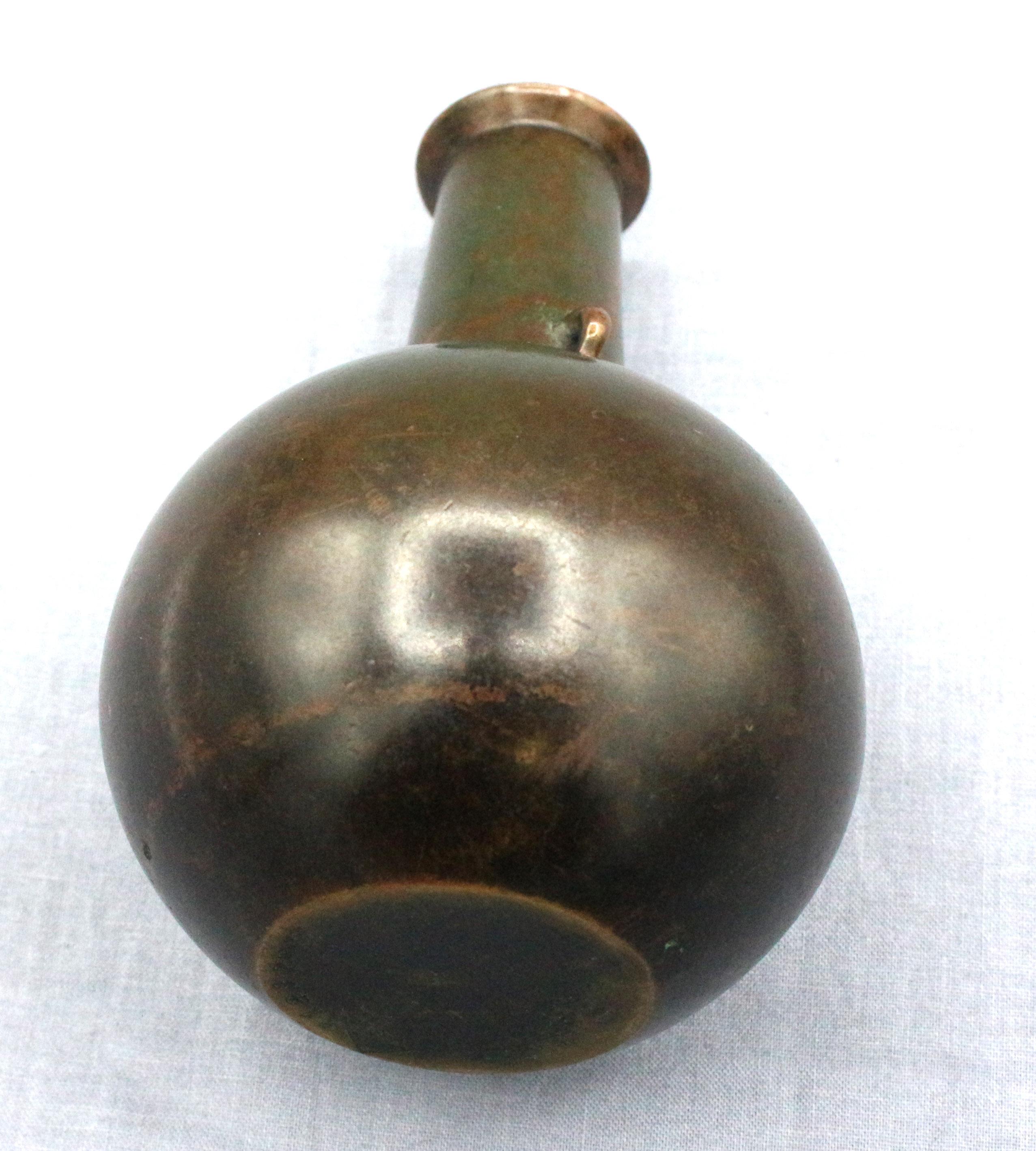 Danish Circa 1920s Small Bronze Vase by Just Andersen, Denmark For Sale