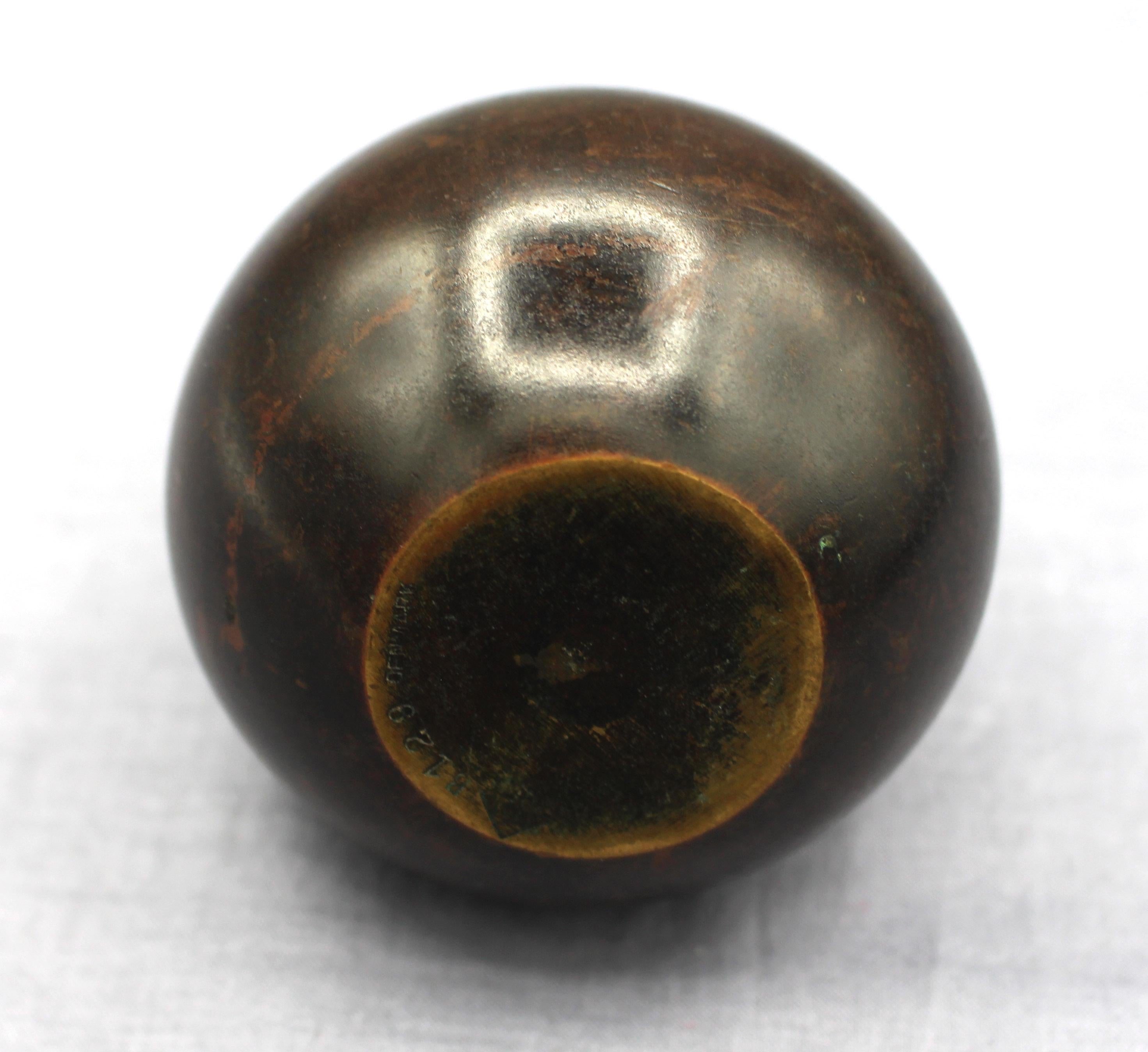 Circa 1920s Small Bronze Vase by Just Andersen, Denmark In Good Condition For Sale In Chapel Hill, NC