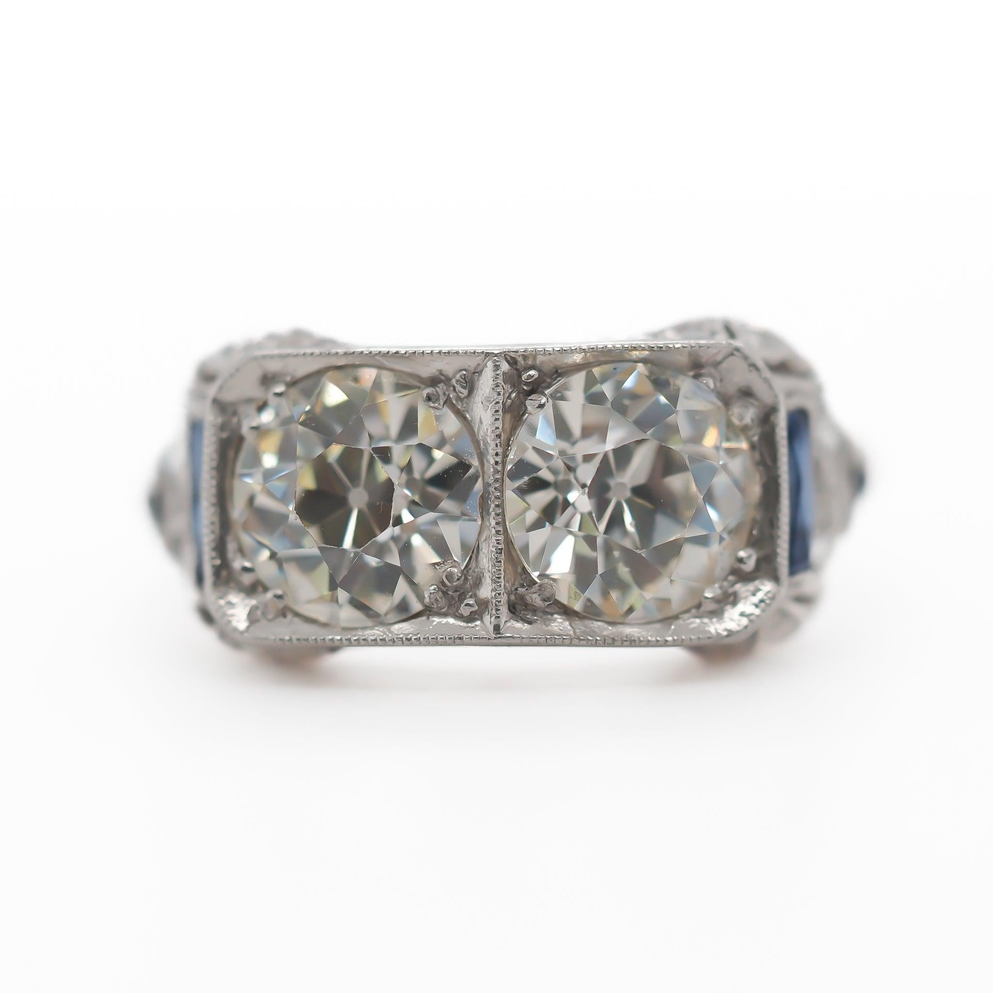 Old European Cut Circa 1920s Tok Et Moi 2.65cttw Old European Brilliant Diamond Engagement Ring