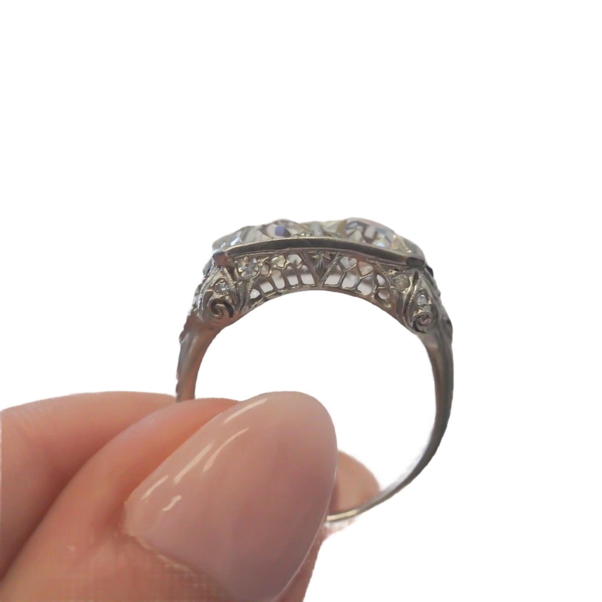 Circa 1920s Tok Et Moi 2.65cttw Old European Brilliant Diamond Engagement Ring In Good Condition In Hicksville, NY