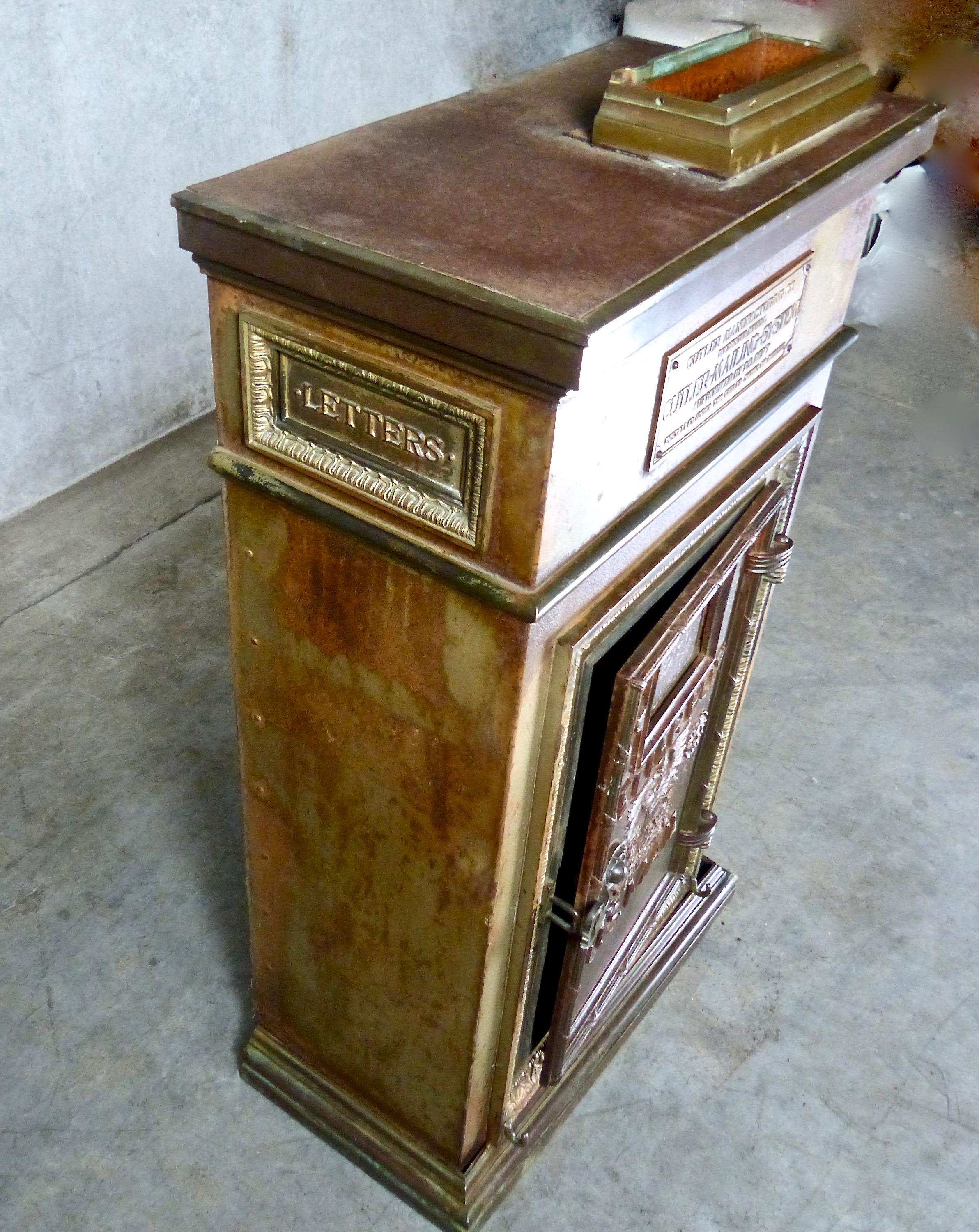 American U.S. Post Office Letterbox and Chute by Cutler Mfg, circa 1920s