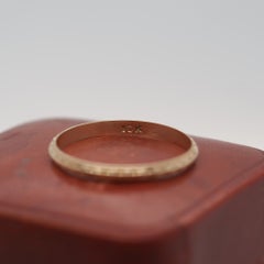 Circa 1920s Yellow Gold Wedding Band Engraved Size 6.5