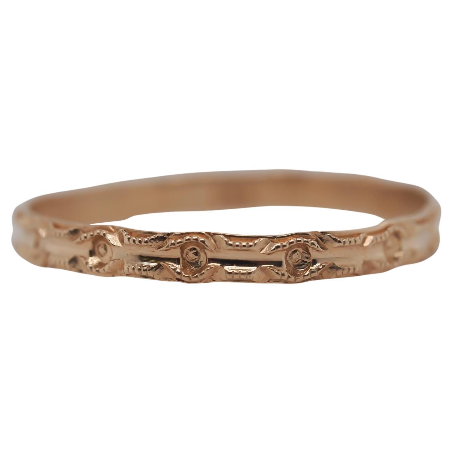 Circa 1920s Yellow Gold Wedding Band - VHK#781