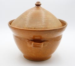 Circa 1921-1959 American 1st Period Jugtown Stamped Pottery Covered Soup Tureen
