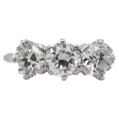 Circa 1921 Tiffany & Co. Old European Diamond Three Stone Ring