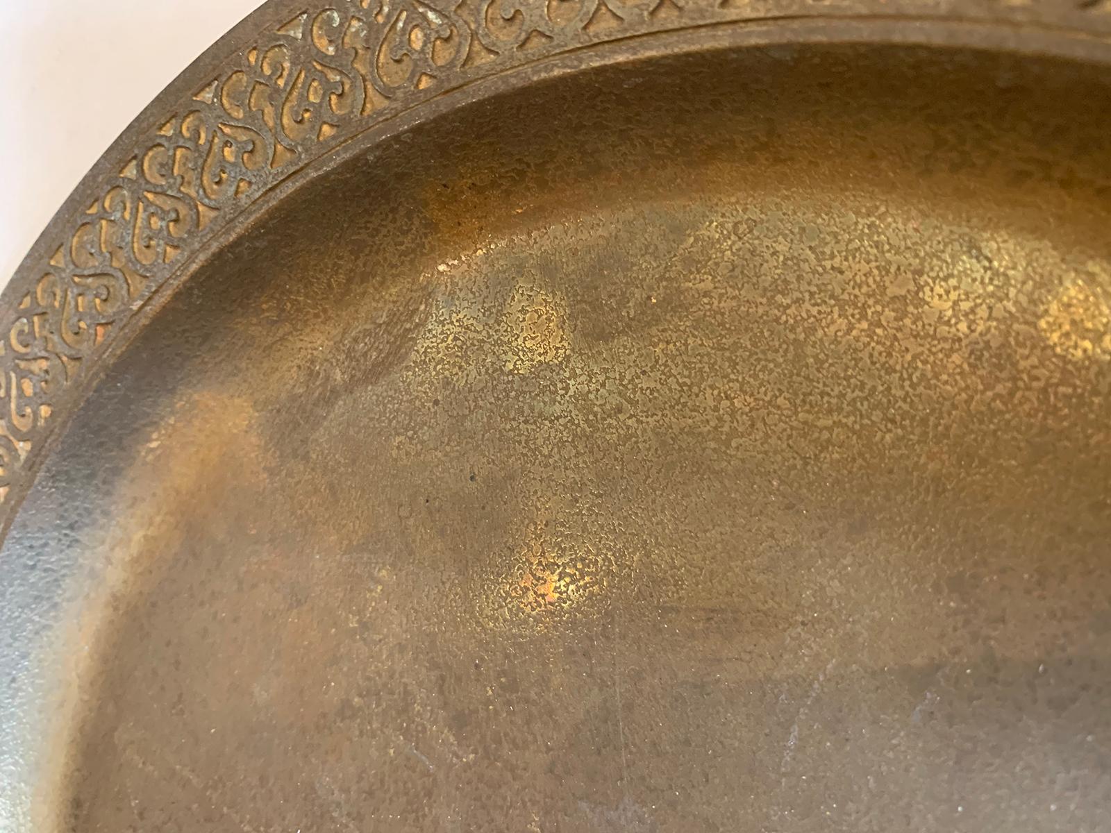 American Tiffany Studios Gilt Bronze Plate, Model 1746, Marked, circa 1925 4