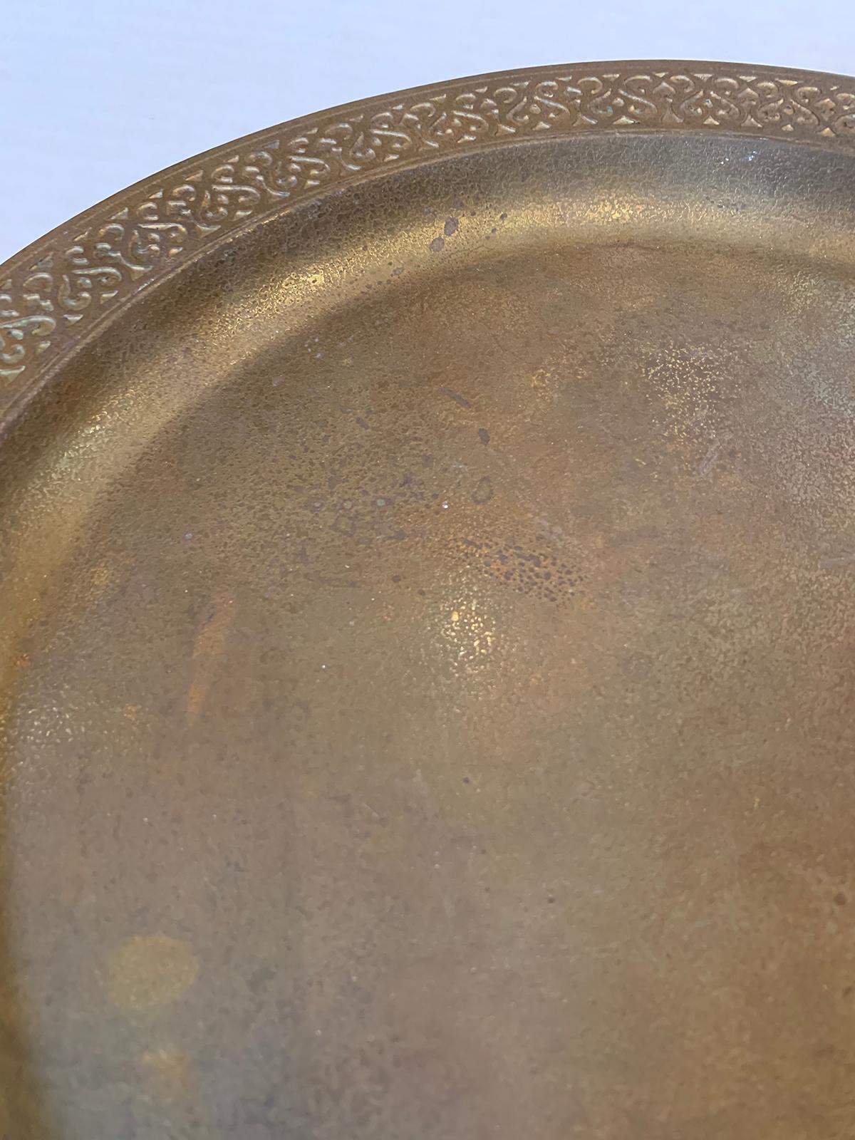 American Tiffany Studios Gilt Bronze Plate, Model 1746, Marked, circa 1925 5