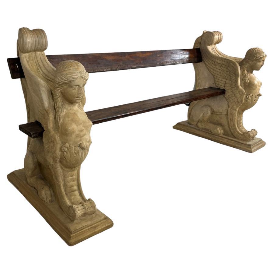 Circa 1925 Italian Neoclassical Greek Revival Bench by P. Mazzetti