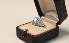 Antique Diamond Ring. 1.20ct Old European Cut Diamond Engagement Ring I VS2