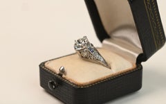 Circa 1925 Old European Cut Diamond (GIA Approx 1.70ct) Engagement Ring Platinum
