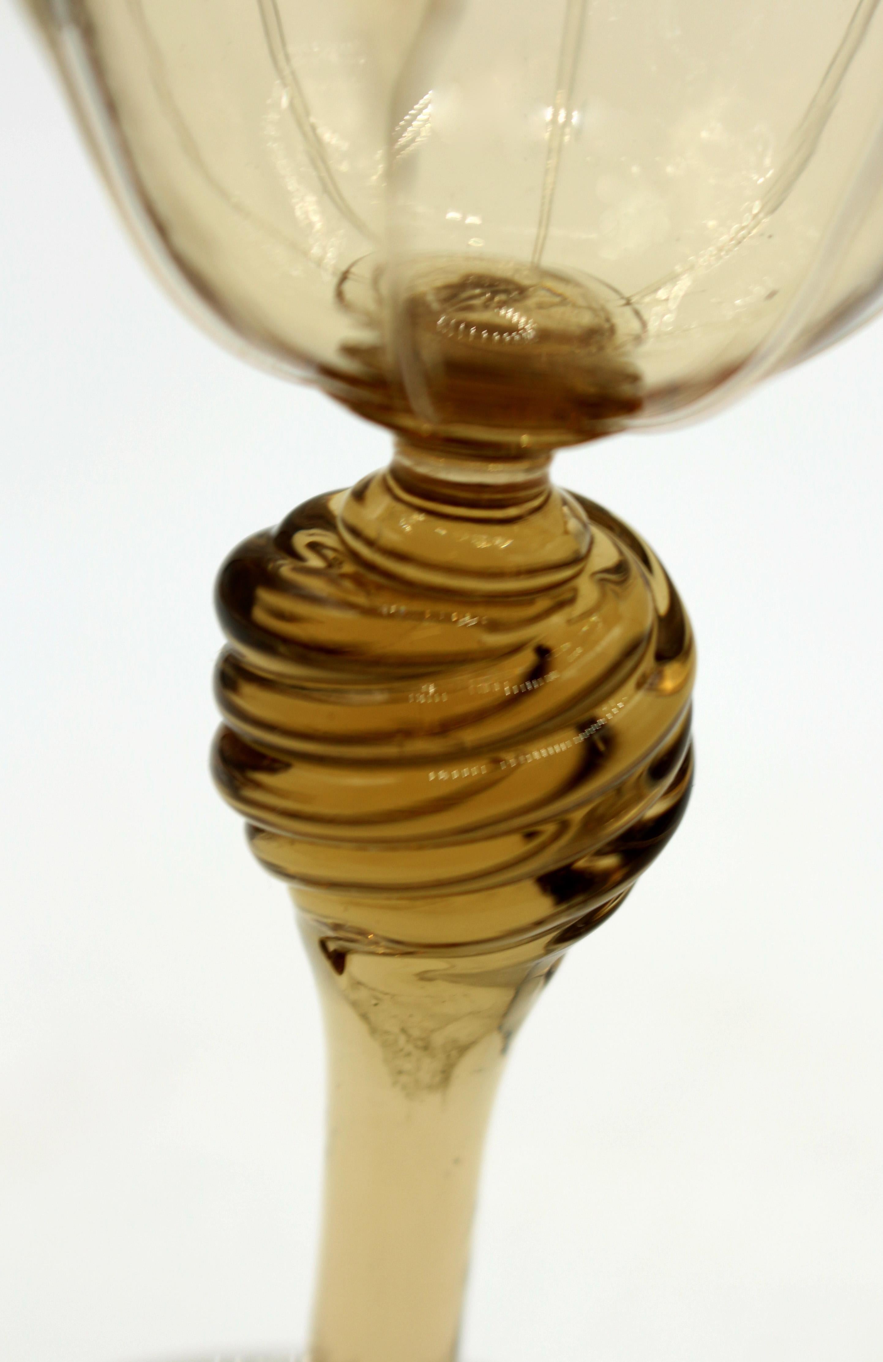 20th Century Circa 1925 Venetian Blown Glass Goblets, Set of 10