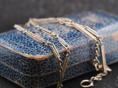 Circa 1929 stamped “LIBERTY” 14K White Gold Antique Chain 14.25 inch