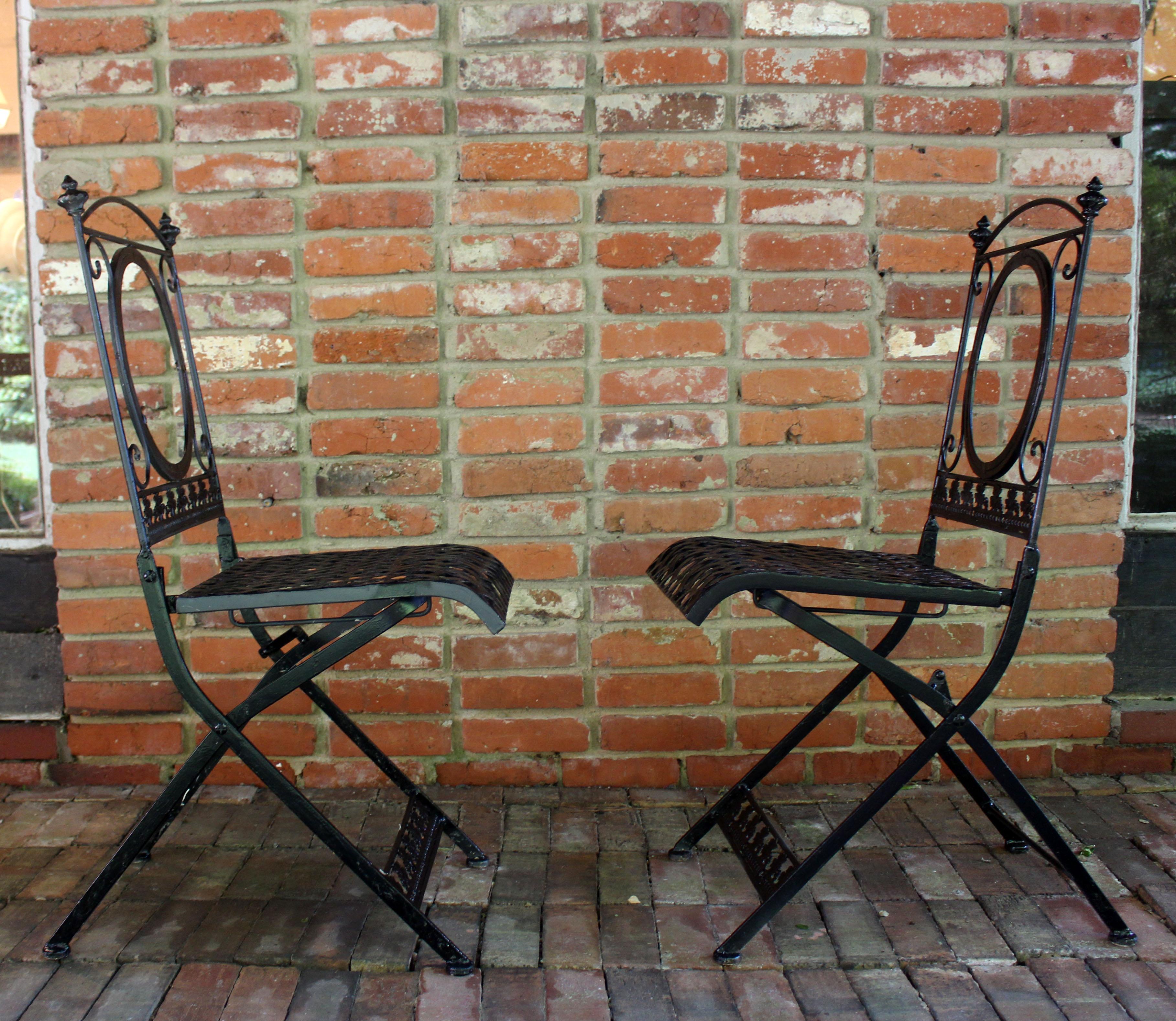 French Provincial Circa 1930-50 French Wrought Iron Bistro Set
