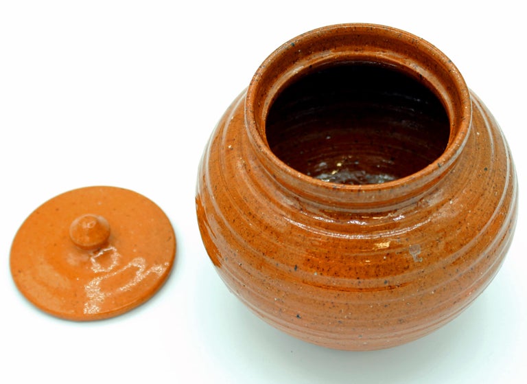 Circa 193050 Jugtown Covered Pot by Ben Owen I For Sale at 1stDibs