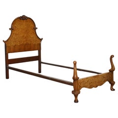 CIRCA 1930 ART DECO BURR WALNUT ENGLiSH MADE VONO MARCO DE CAMA QUEEN ANNE (2/2