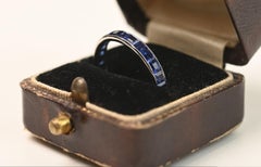 Vintage Sapphire Eternity Wedding Band Platinum Art Deco 1930s
