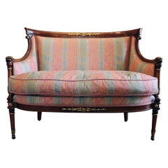 Circa 1930 Classical-Style Italian Mahogany Canapé Settee
