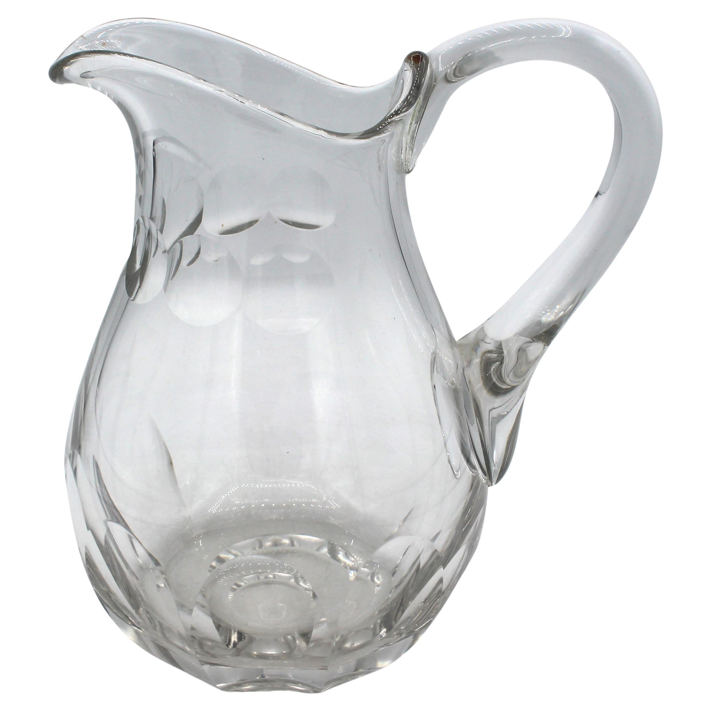 Circa 1930 Continental Lobe Panel Cut Water Pitcher