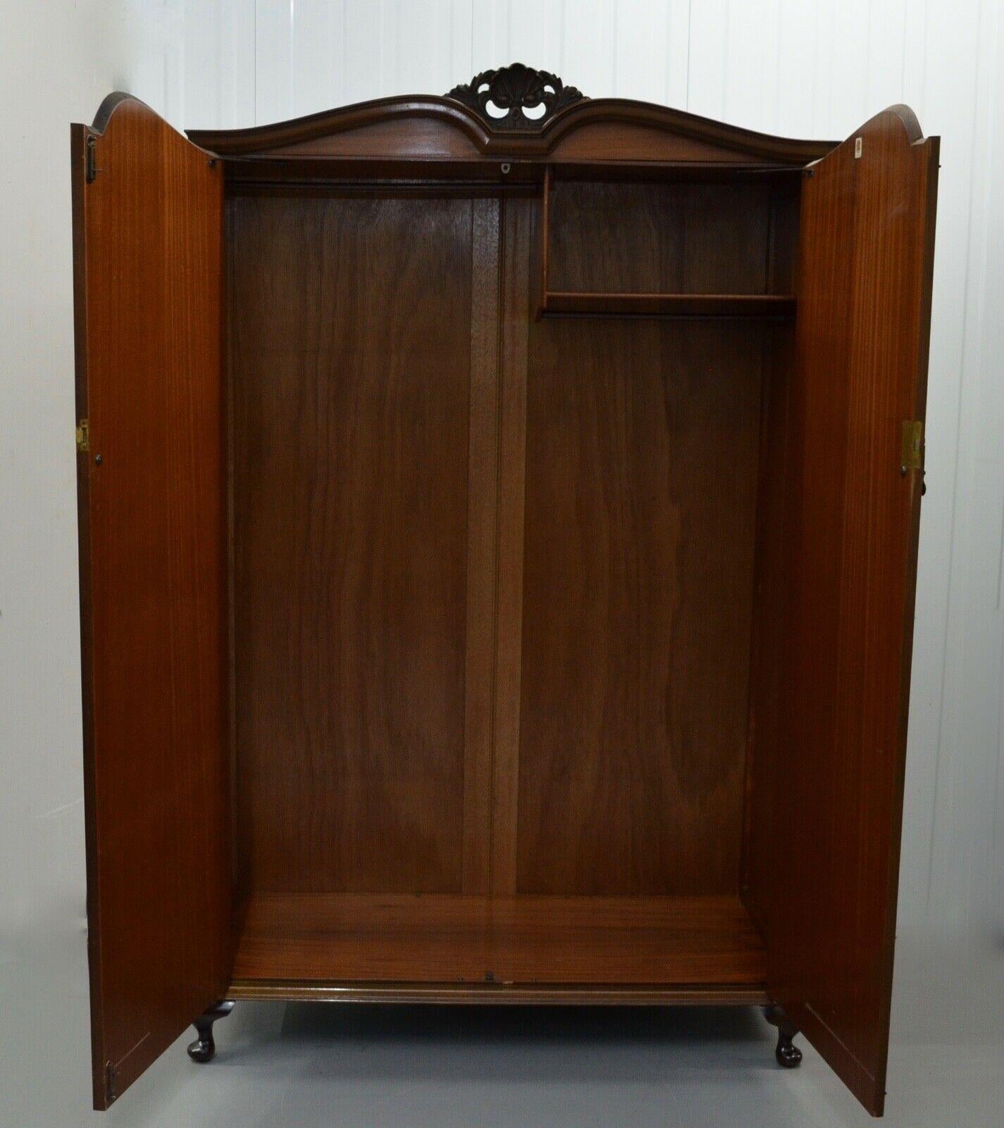 Hand-Crafted circa 1930 English Art Deco Figured Burr Walnut Double Wardrobe