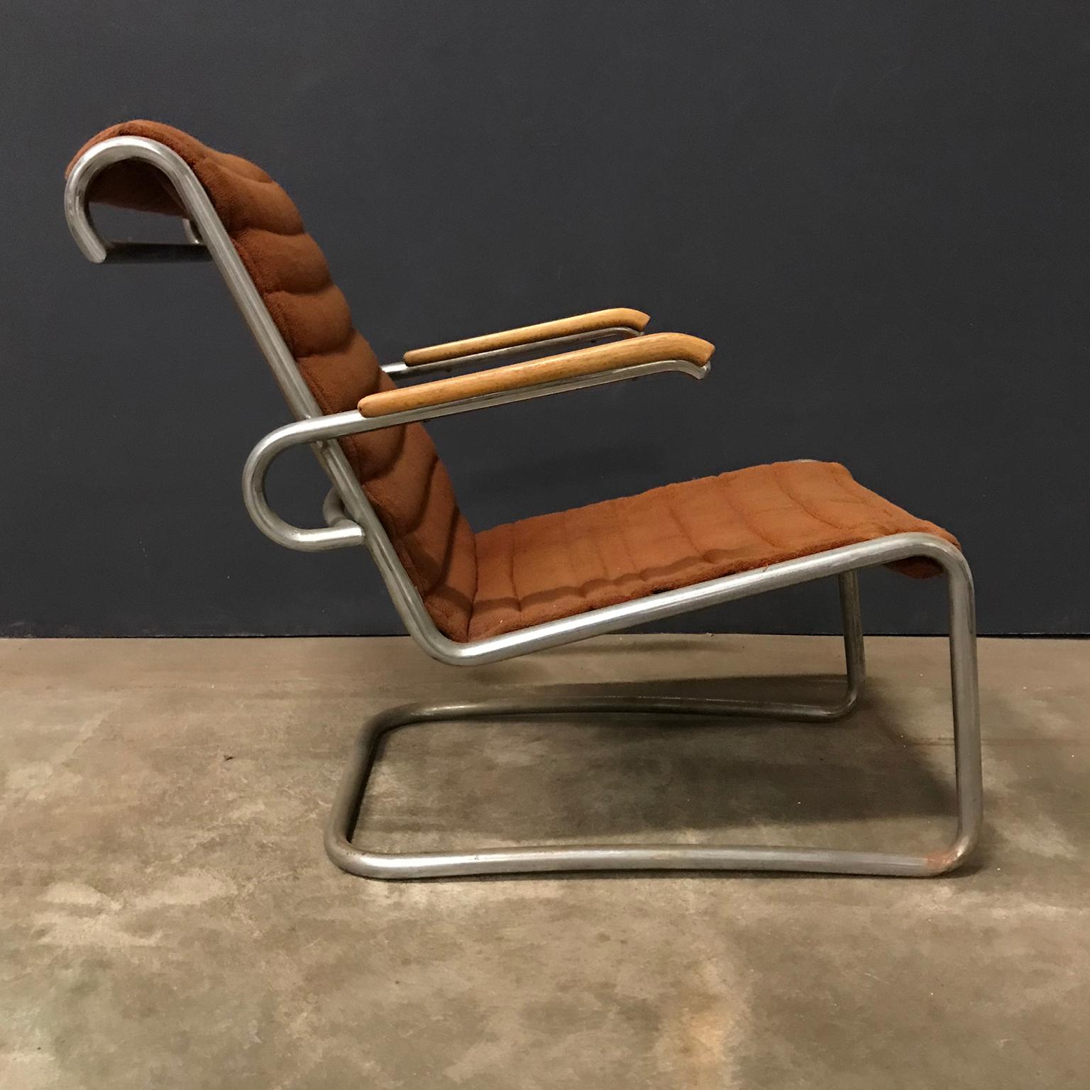 Industrial Gebr. de Wit Original Easy Chair with First Fabric, circa 1930 For Sale