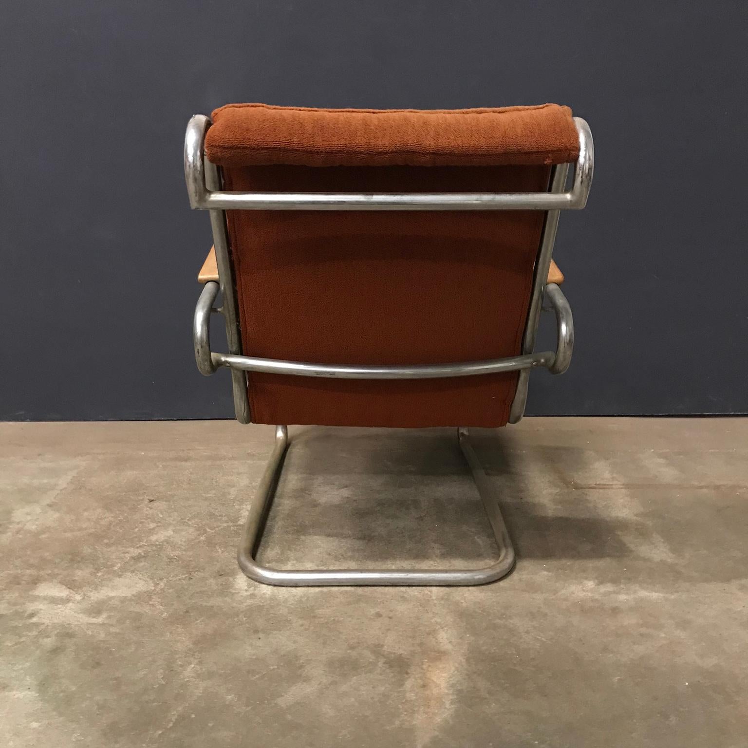 Dutch Gebr. de Wit Original Easy Chair with First Fabric, circa 1930 For Sale