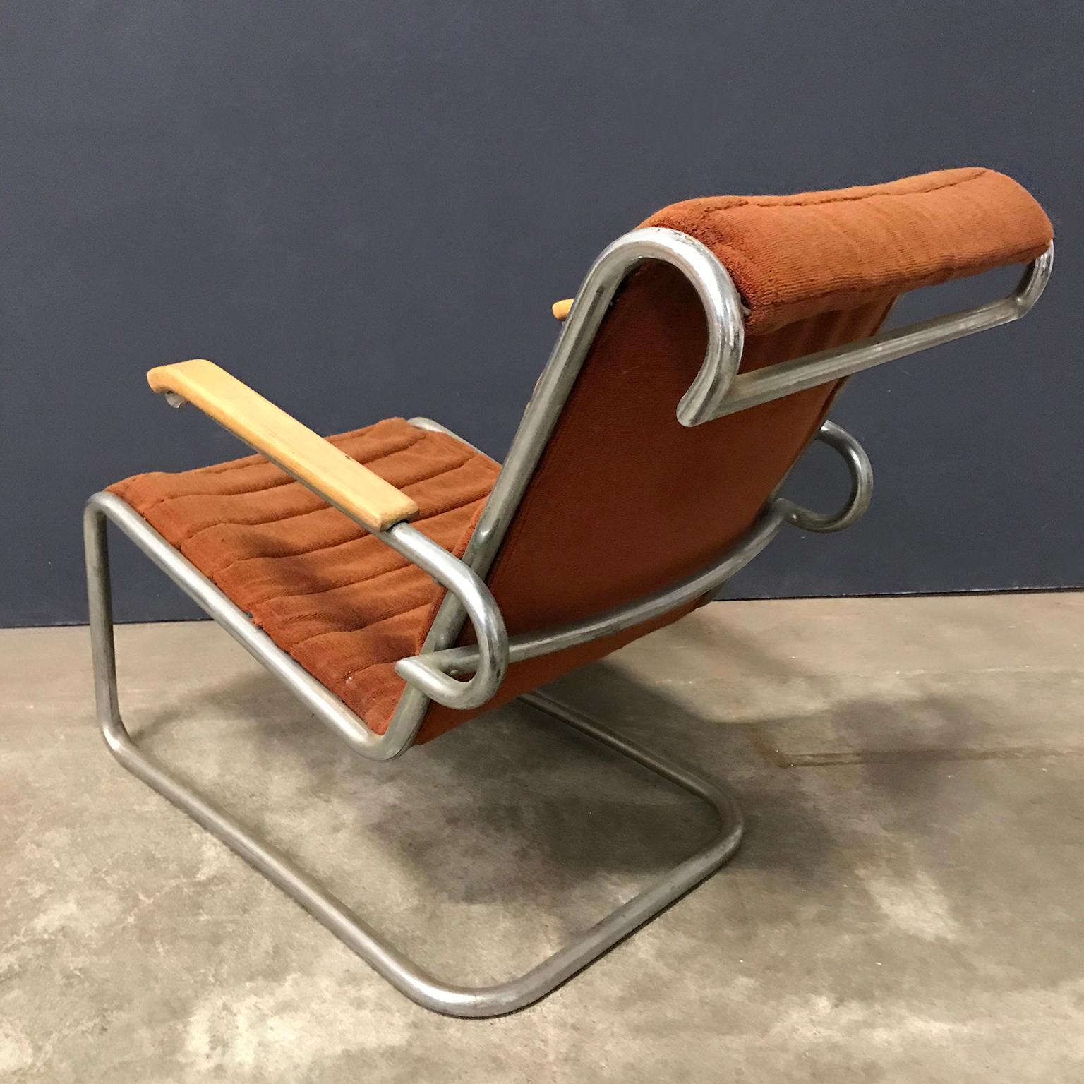 Easy Chair von Gebr. de Wit mit erstem Stoff, um 1930 im Zustand „Relativ gut“ im Angebot in Amsterdam IJMuiden, NL