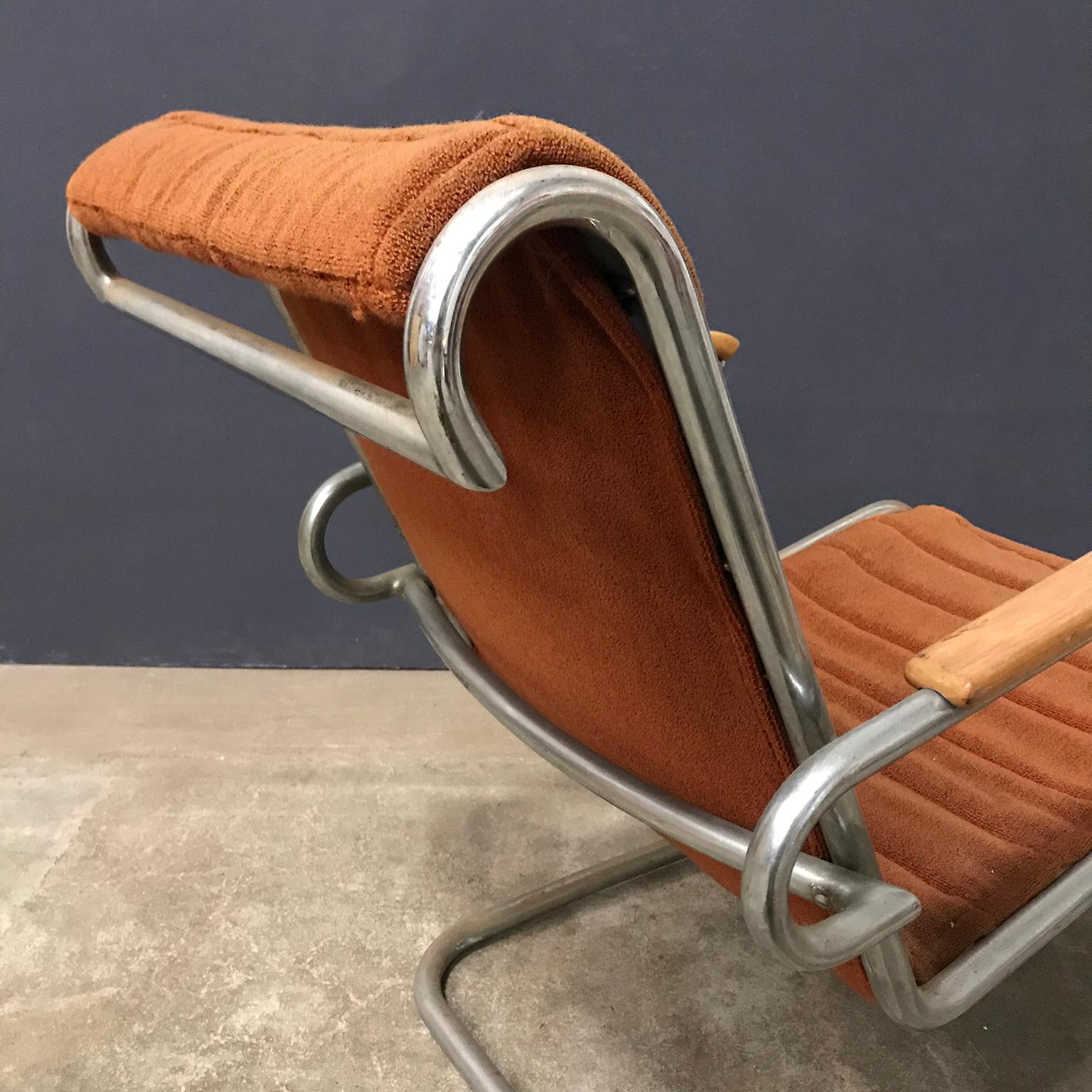 Easy Chair von Gebr. de Wit mit erstem Stoff, um 1930 im Angebot 1