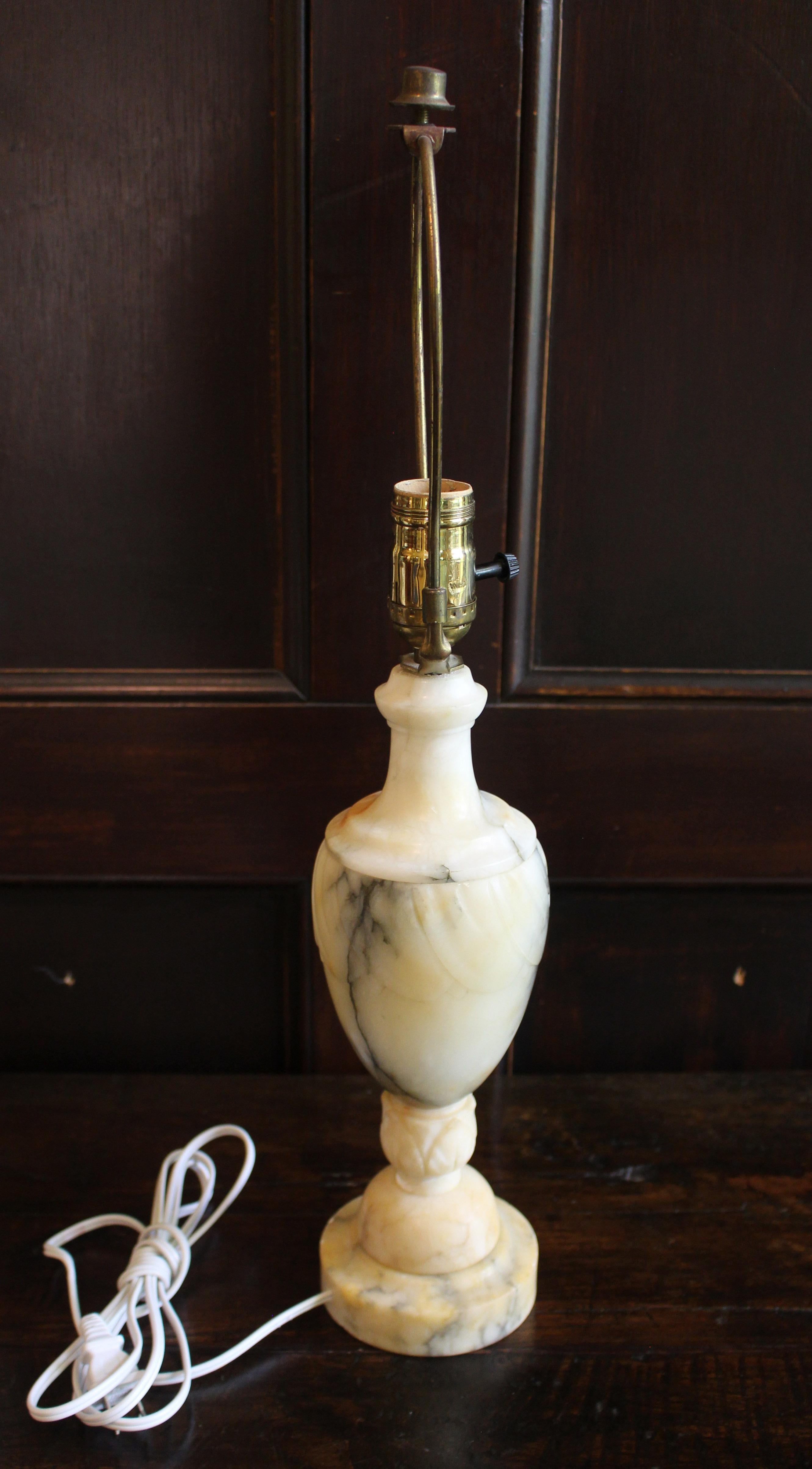 Circa 1930 Italian Carved Marble Table Lamp For Sale 1