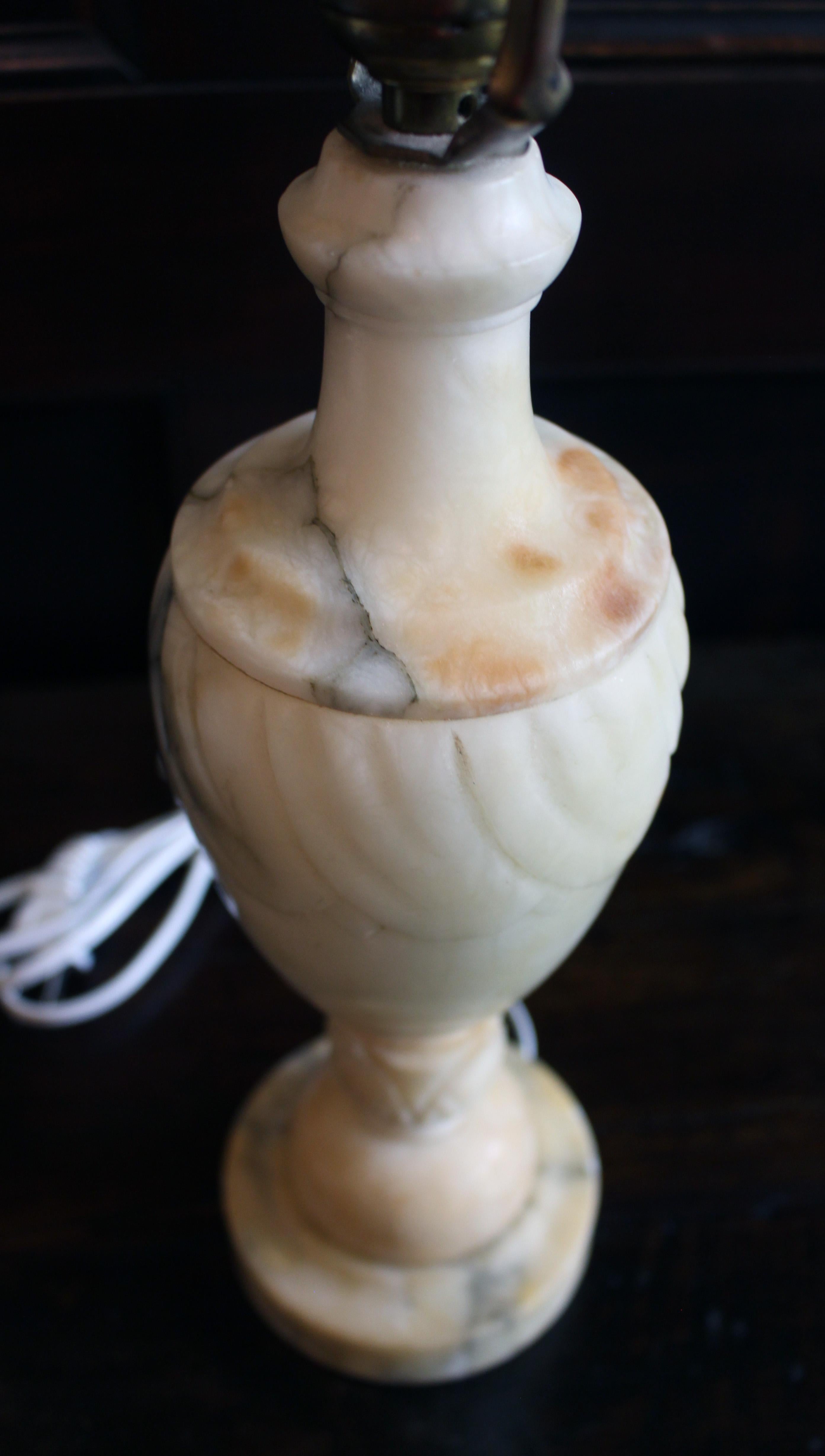 Circa 1930 Italian Carved Marble Table Lamp For Sale 2