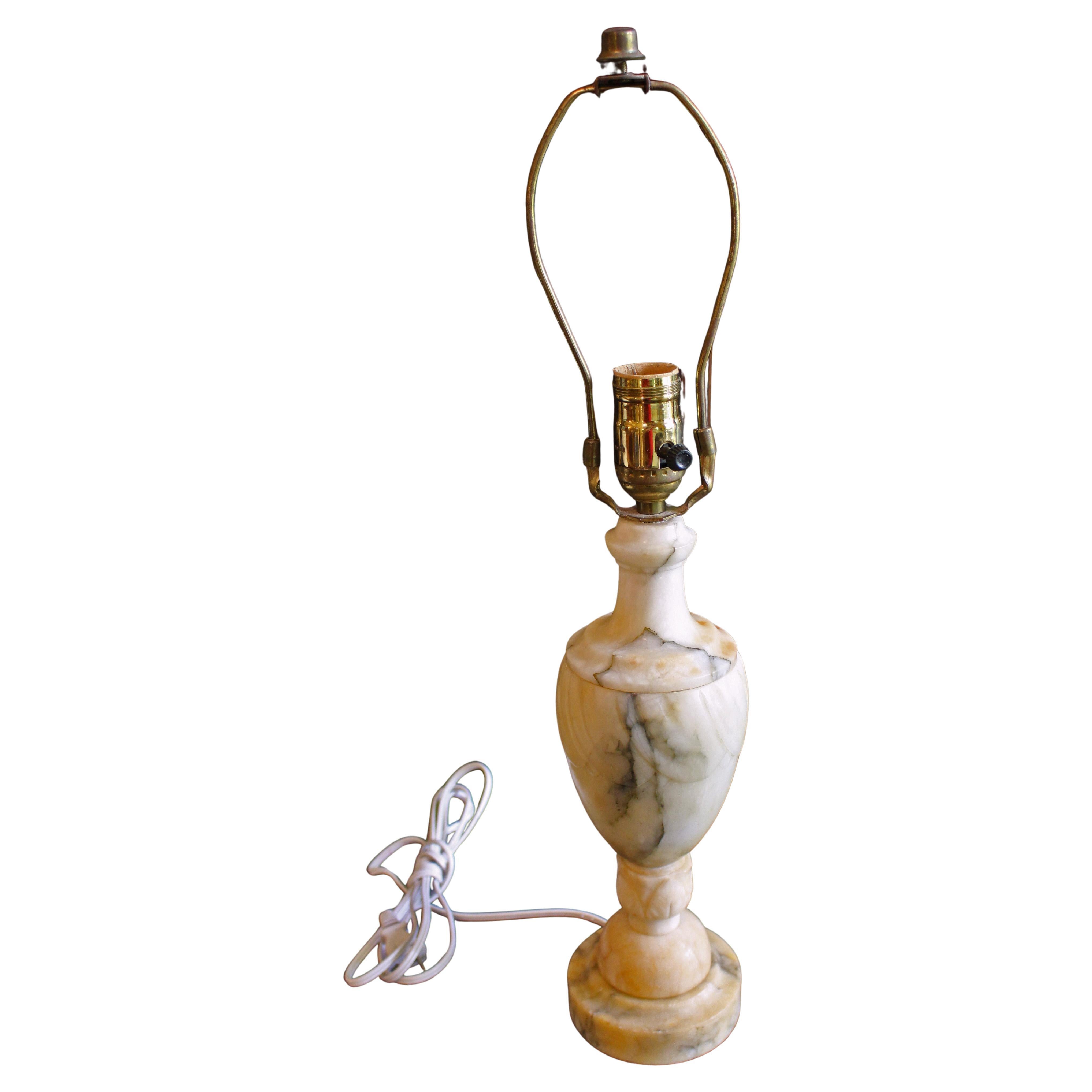 Circa 1930 Italian Carved Marble Table Lamp For Sale