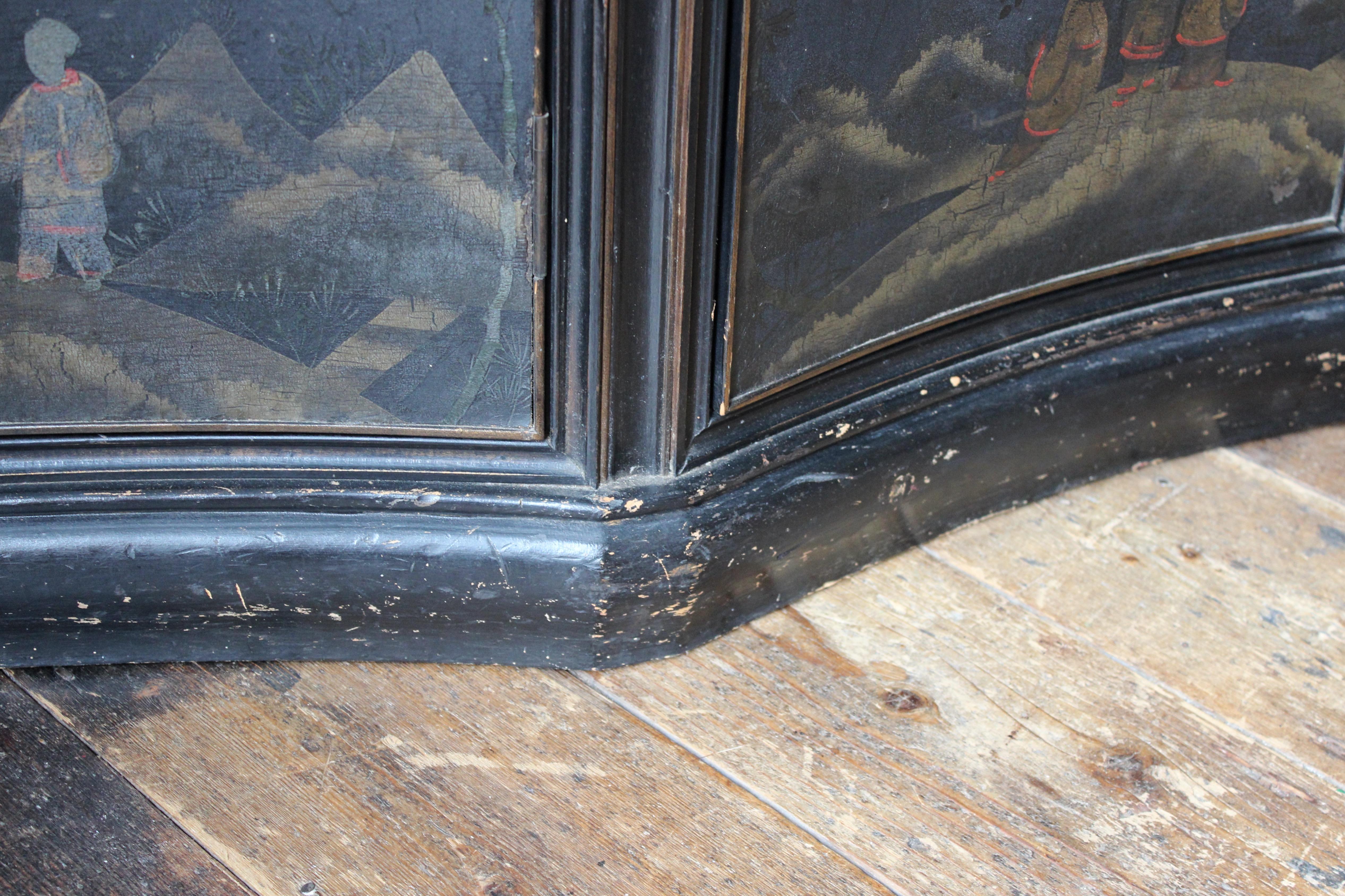 Circa 1930 Jade Marble Topped Ebonised & Gilt Chinoiserie Sideboard Buffet 10