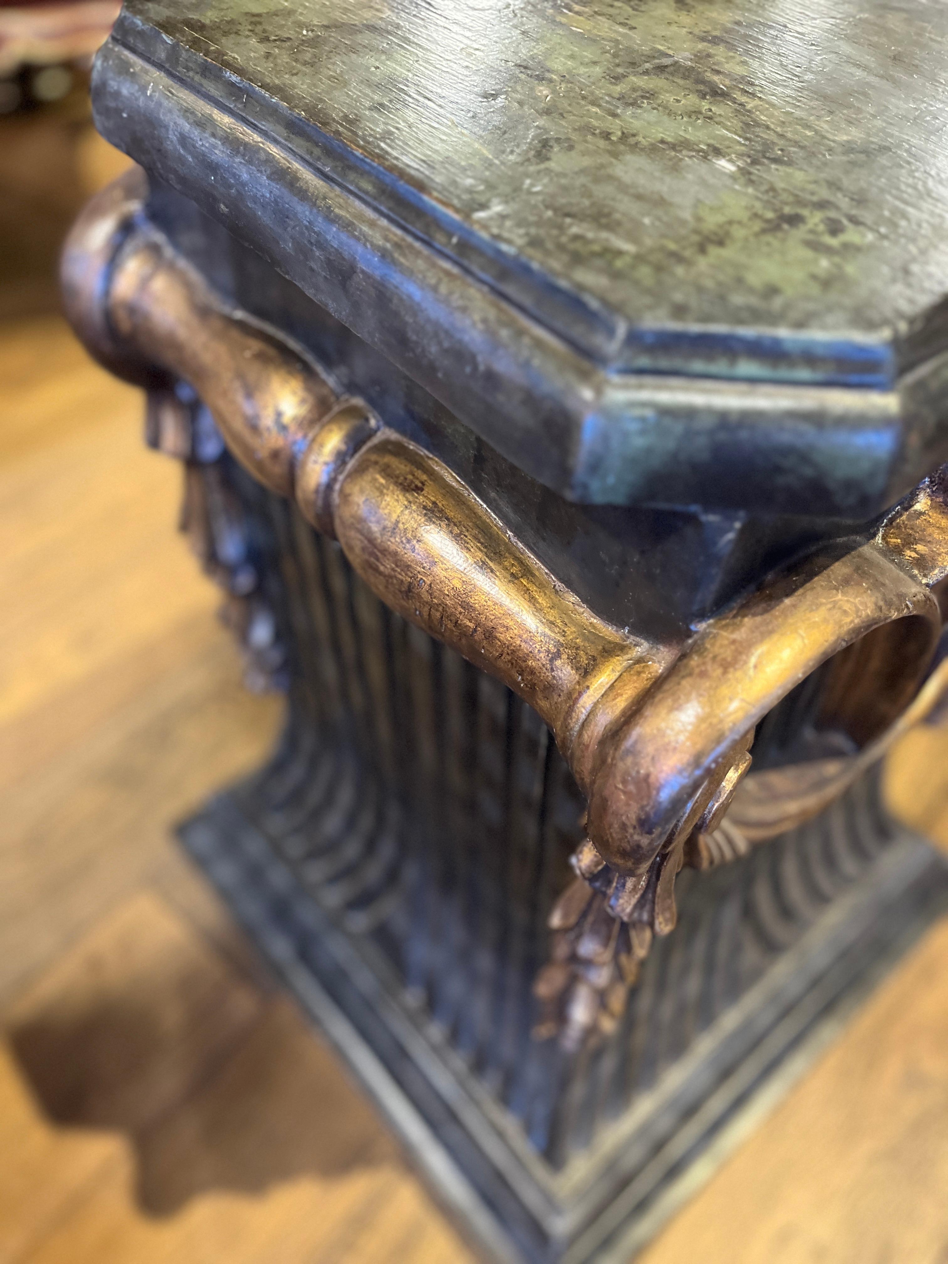 Circa 1930 to 1940 Pair Faux Marble Display Pedestals In Good Condition For Sale In Scottsdale, AZ