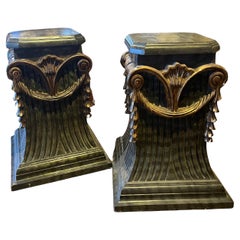 Circa 1930 to 1940 Pair Faux Marble Display Pedestals