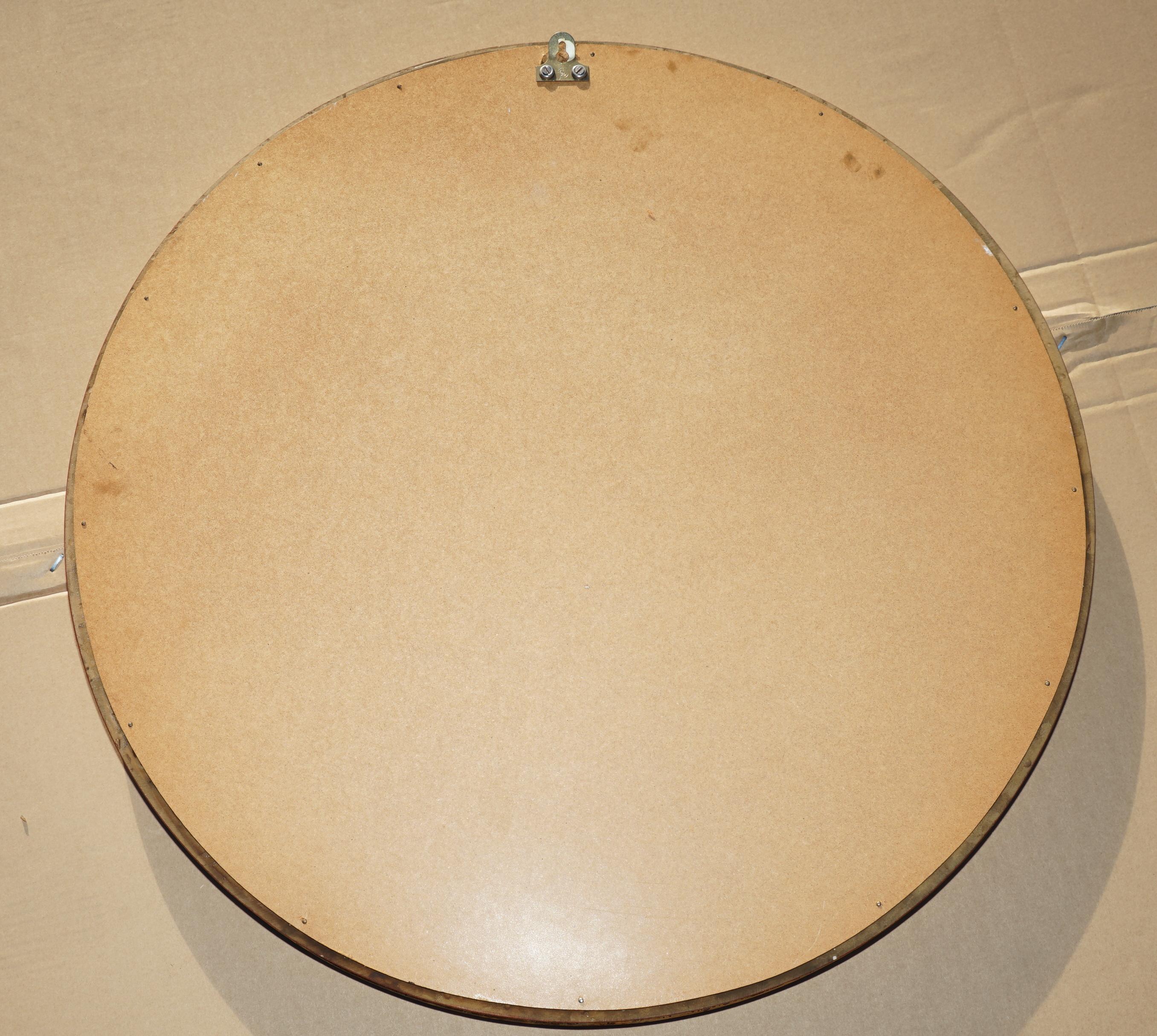 MIRROR ROUND MIRROR EN GLASS ETCHED VENETIAN avec FRAME EN LEFT OR, CiRCA 1930 en vente 6