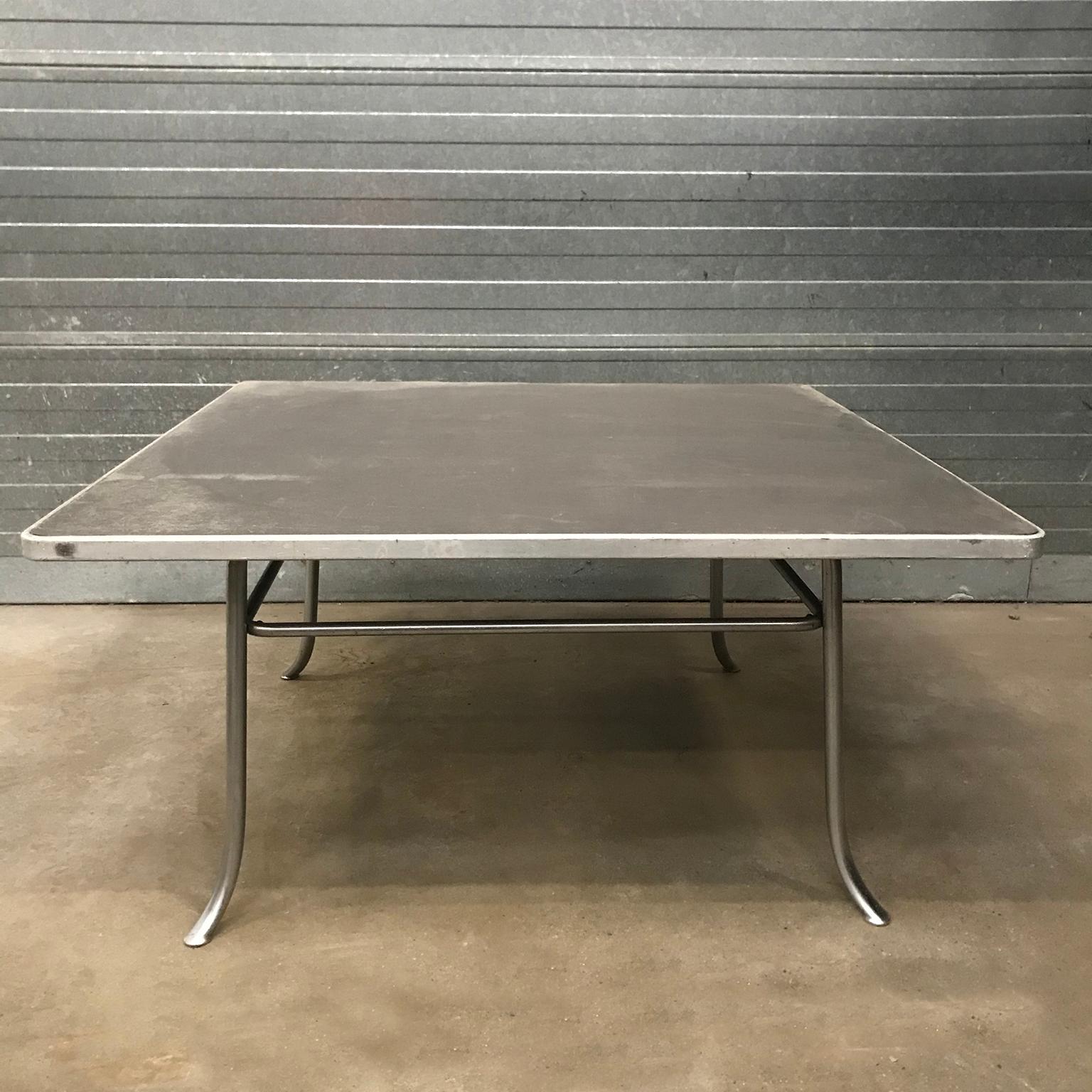 Très rare table basse carrée grise Gispen 412, pièce de musée, datant d'environ 1930 en vente 5