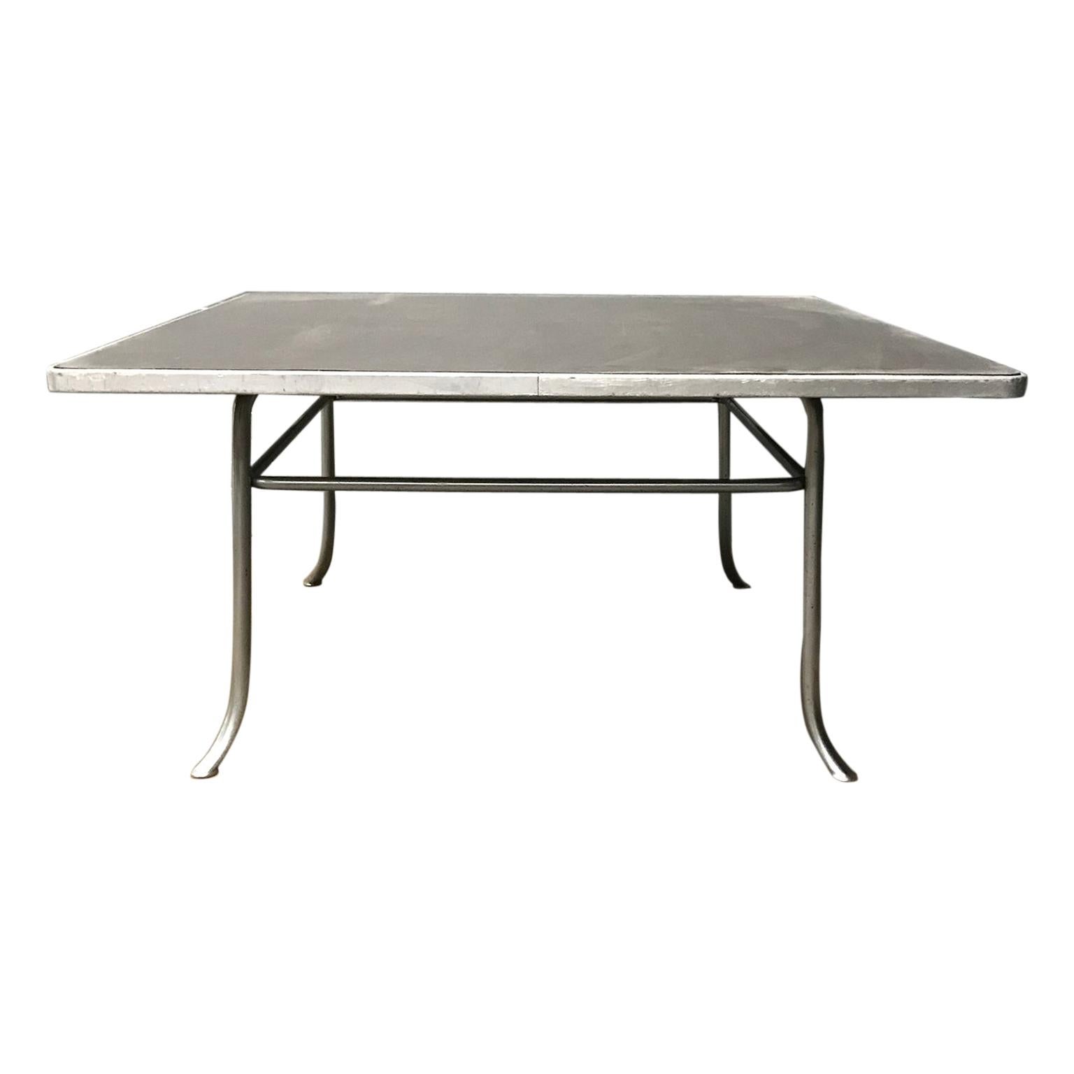 Très rare table basse carrée grise Gispen 412, pièce de musée, datant d'environ 1930