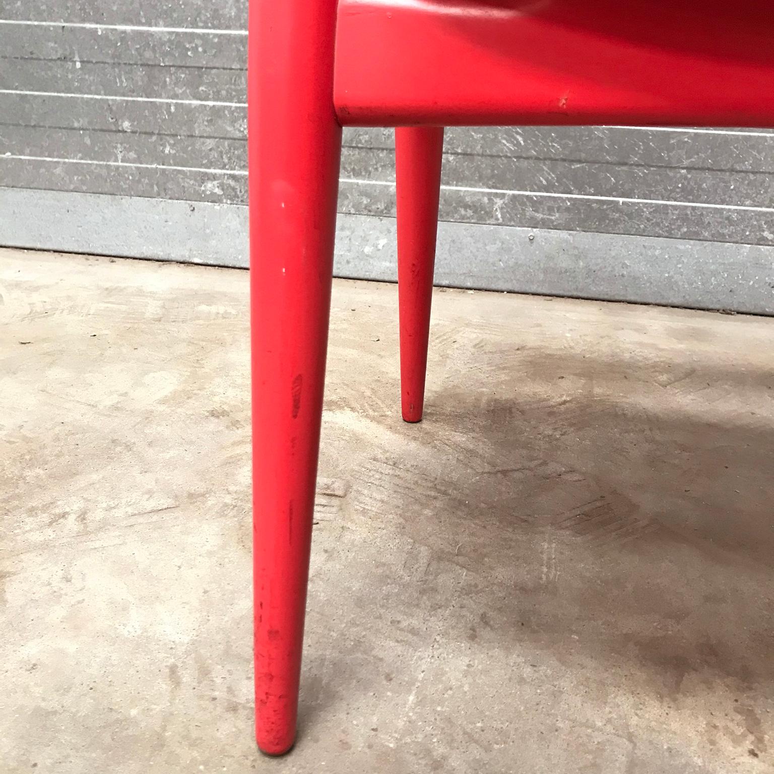 Very Rare Wegner Side Chair in Originally Red Painted Wood, circa 1930 For Sale 8