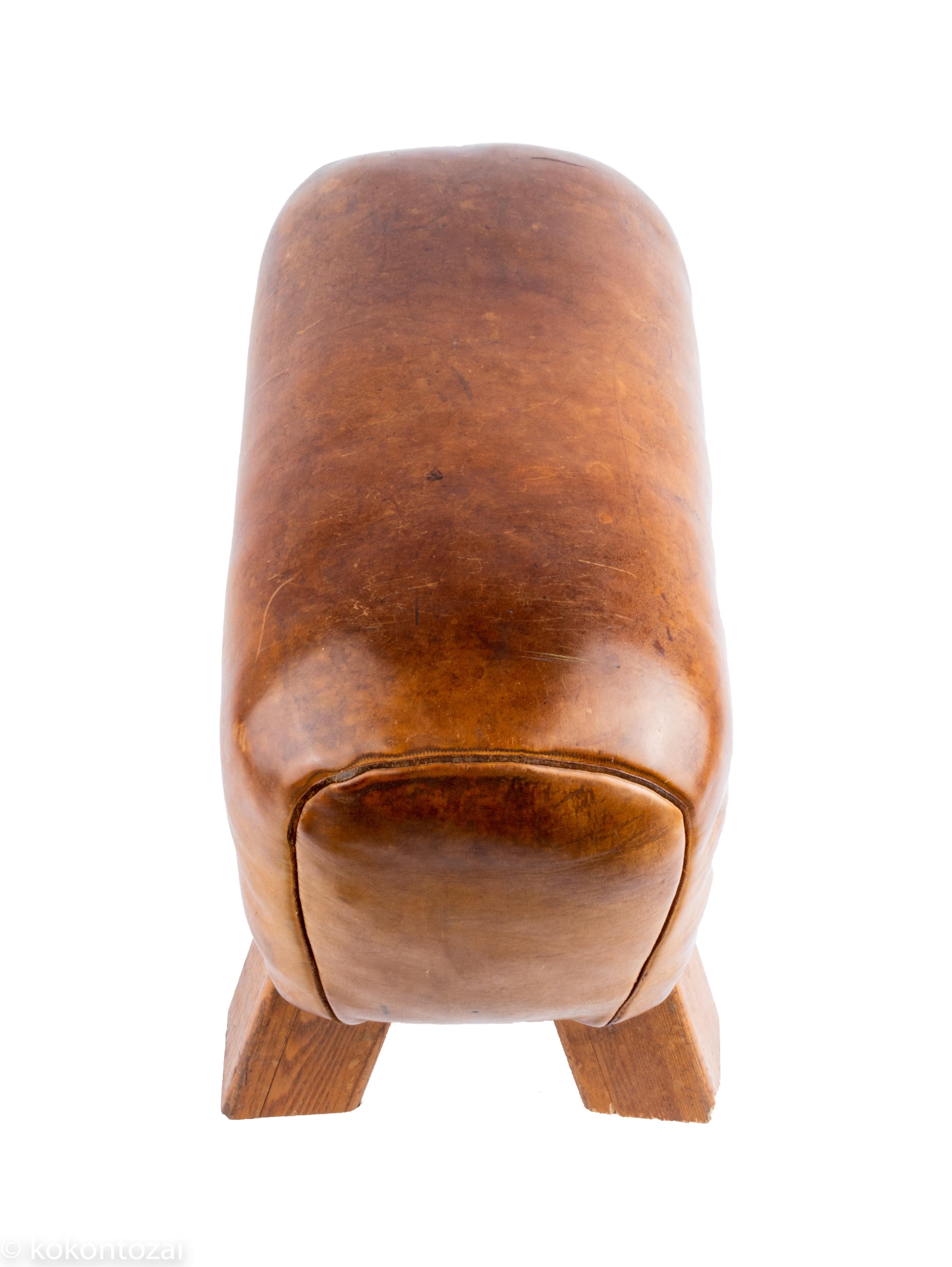 20th Century Vintage Leather Gymnastics Pommel Horse, circa 1930