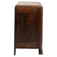 Circa 1930 Walnut Wood Art Deco Chest of Drawers with Marble Top