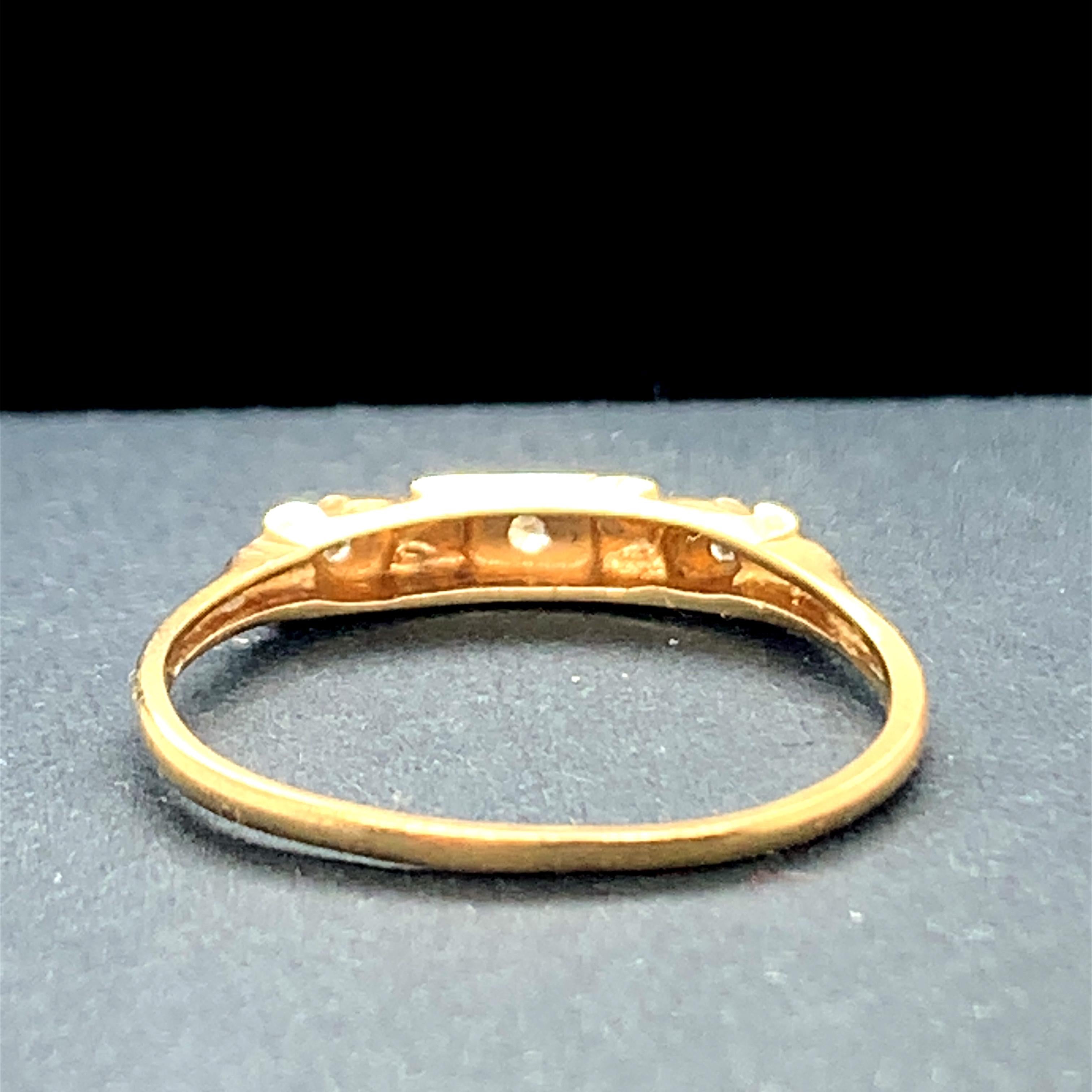 Hochzeitsring mit 14 Karat Diamant, ca. 1930er Jahre (Carréeschliff)