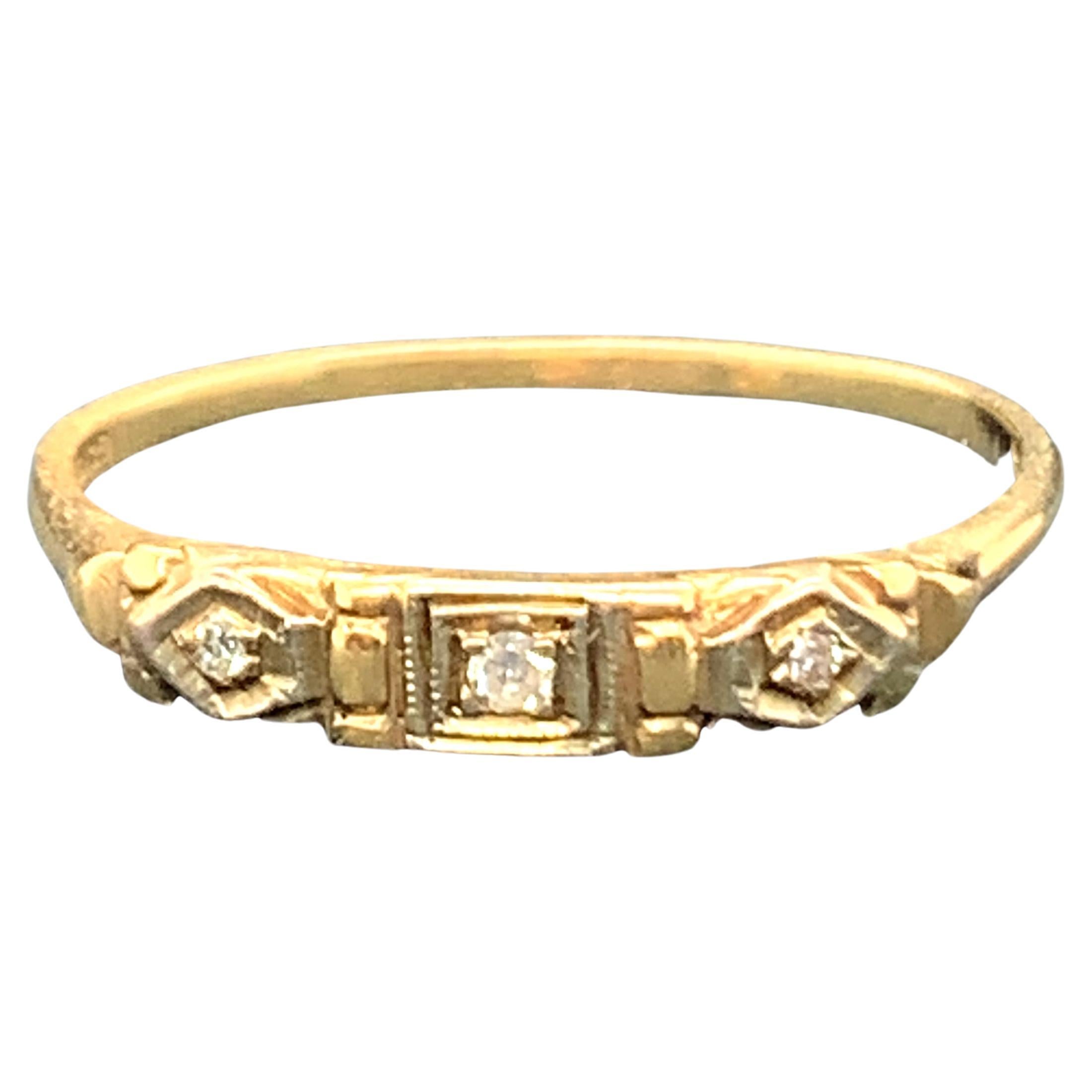 Circa 1930s 14k Diamond Wedding Band