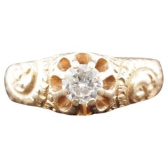 Circa 1930s 14K Yellow Gold .50ct Diamond Engagement Ring