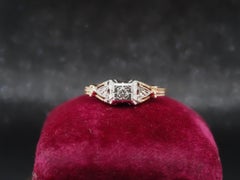 Circa 1930s 18K and 14K Gold Old European Diamond Engagement Ring