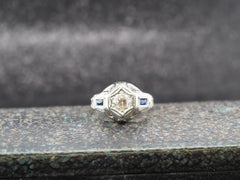 Circa 1930er Jahre Verlobungsring, 18 Karat Weißgold .80 Karat Diamant Art Deco Verlobungsring
