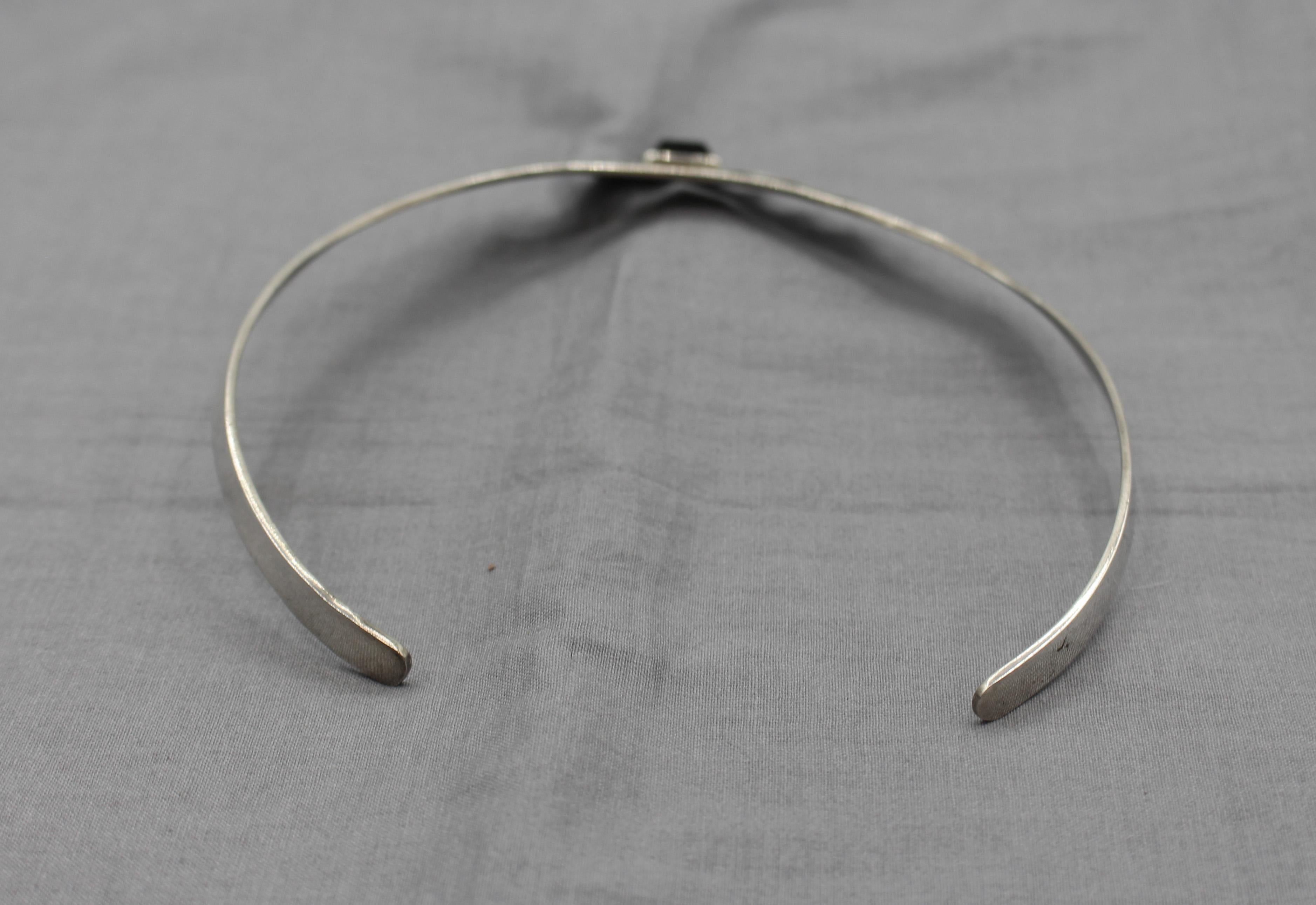 Messicano Collana in argento e onice messicana Art Deco-Art Modern degli anni 1930-50 circa in vendita