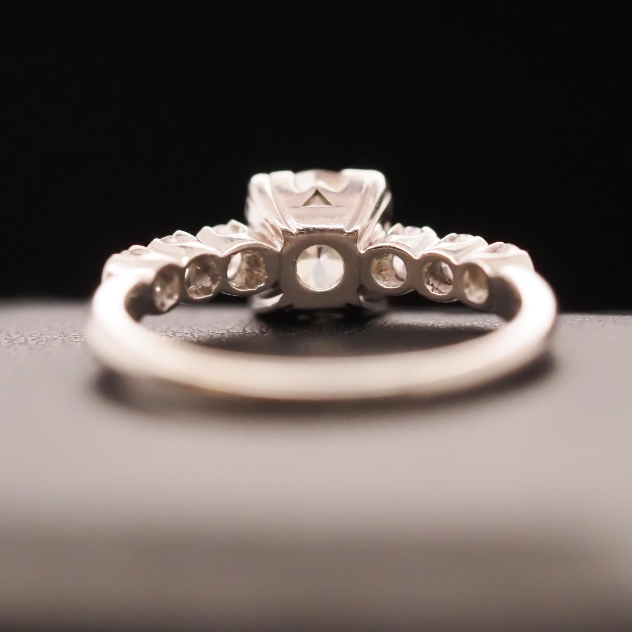 Circa 1930s Art Deco .85ct Old European Brilliant Diamond Engagement Ring For Sale 1