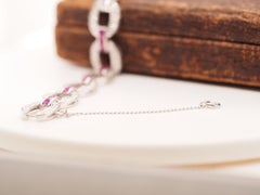 Armband aus Platin und Palladium mit natürlichem Rubin und Diamanten im Art déco-Stil, ca. 1930er Jahre